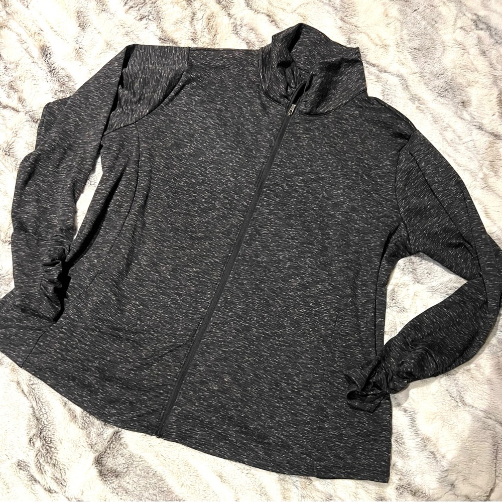 Women’s Heathered Gray Full-Zip Utility Jacket